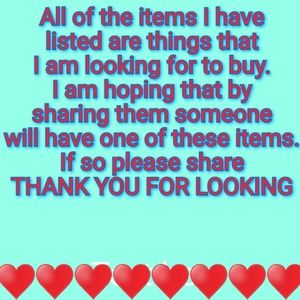 Please see my closet for the items I WANT